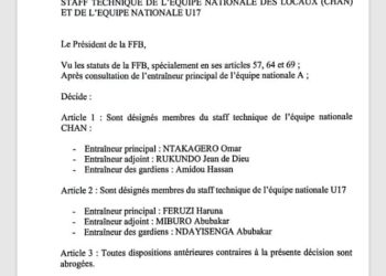 FFB yagenye abagiye gufasha imirwi nserukira gihugu yindi ibiri yarisigaye