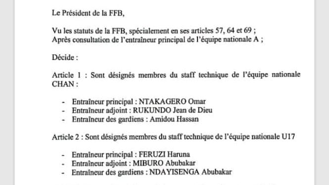 FFB yagenye abagiye gufasha imirwi nserukira gihugu yindi ibiri yarisigaye