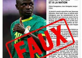 Coupe du monde : un faux communiqué annonce à tort la retraite internationale de Sadio Mané