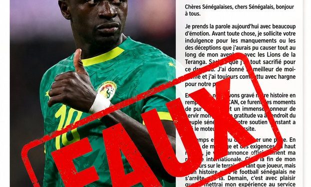 Coupe du monde : un faux communiqué annonce à tort la retraite internationale de Sadio Mané